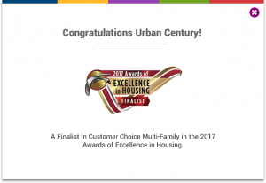 Crban Century - A Finalist in Customer Choice Multi-Family in the 2017 Awards of Excellence in Housing